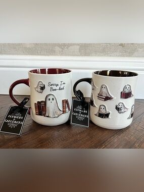 Cobwebs & Cauldrons Ghost Book Mugs- Set of 2